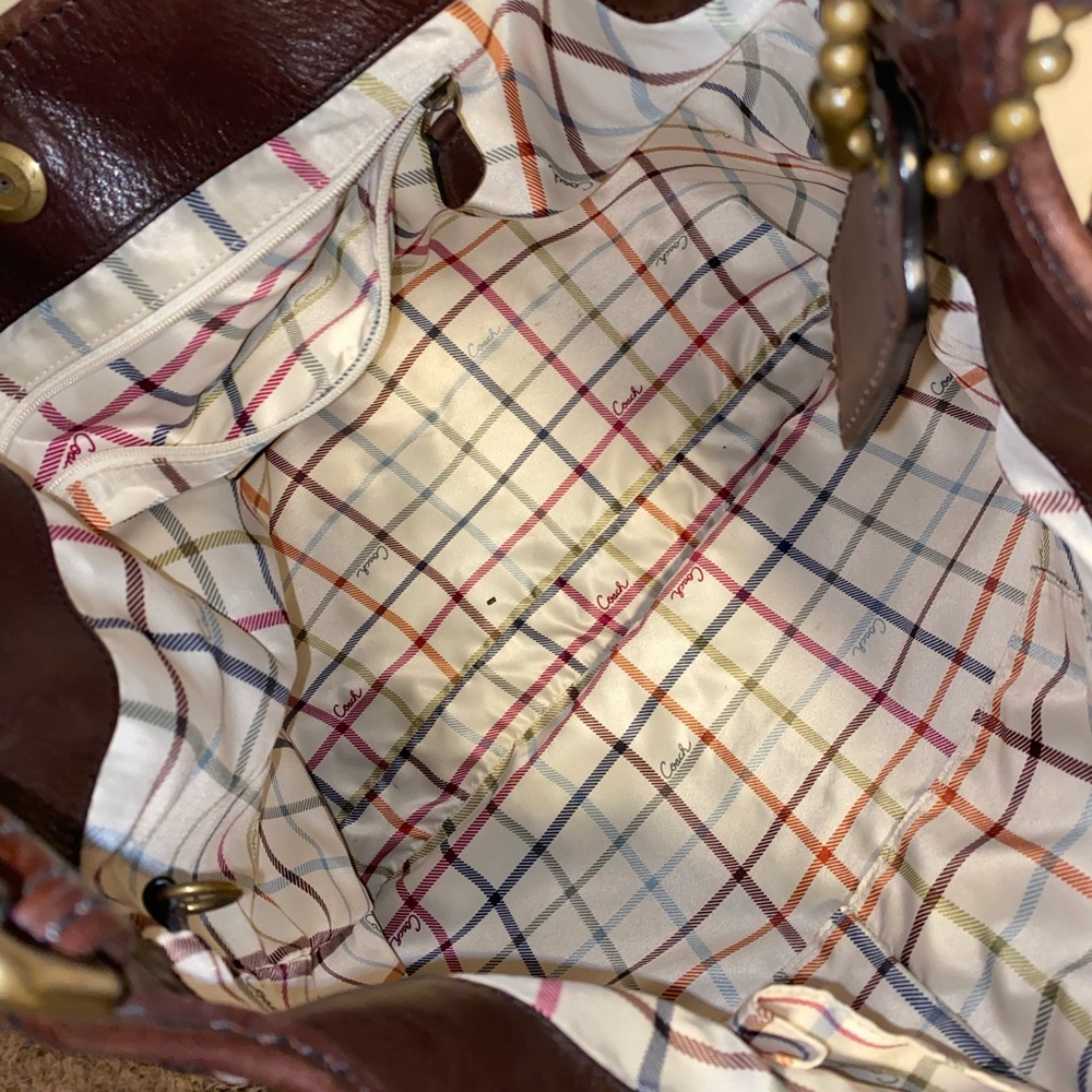 Coach Laced Leather Bleecker Elisa Leather Tattersall Lining Limited Edition - Picture 4 of 7